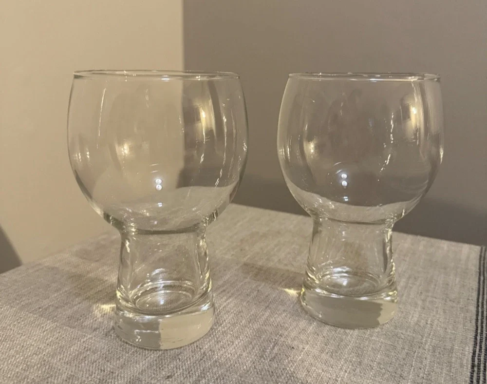 🥃 Set of 2 Clear Double Old Fashioned Glasses | Vintage Short Tumbler Highball